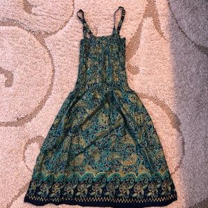 Peacock design dress with gold